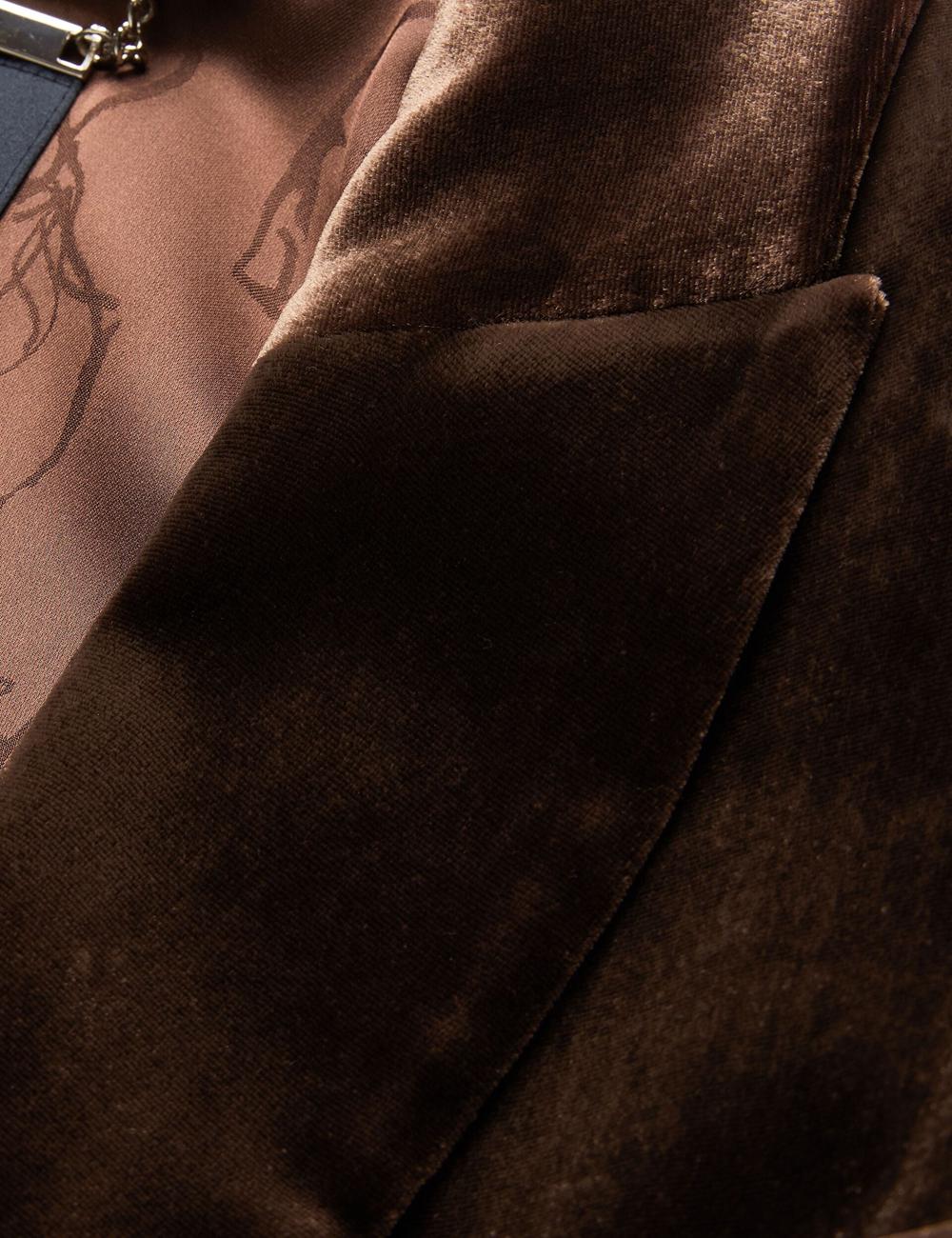 Brown Women Ted Baker MOMIJI - Velvet Waist Single Breasted Blazers | SA  GCQ-871634