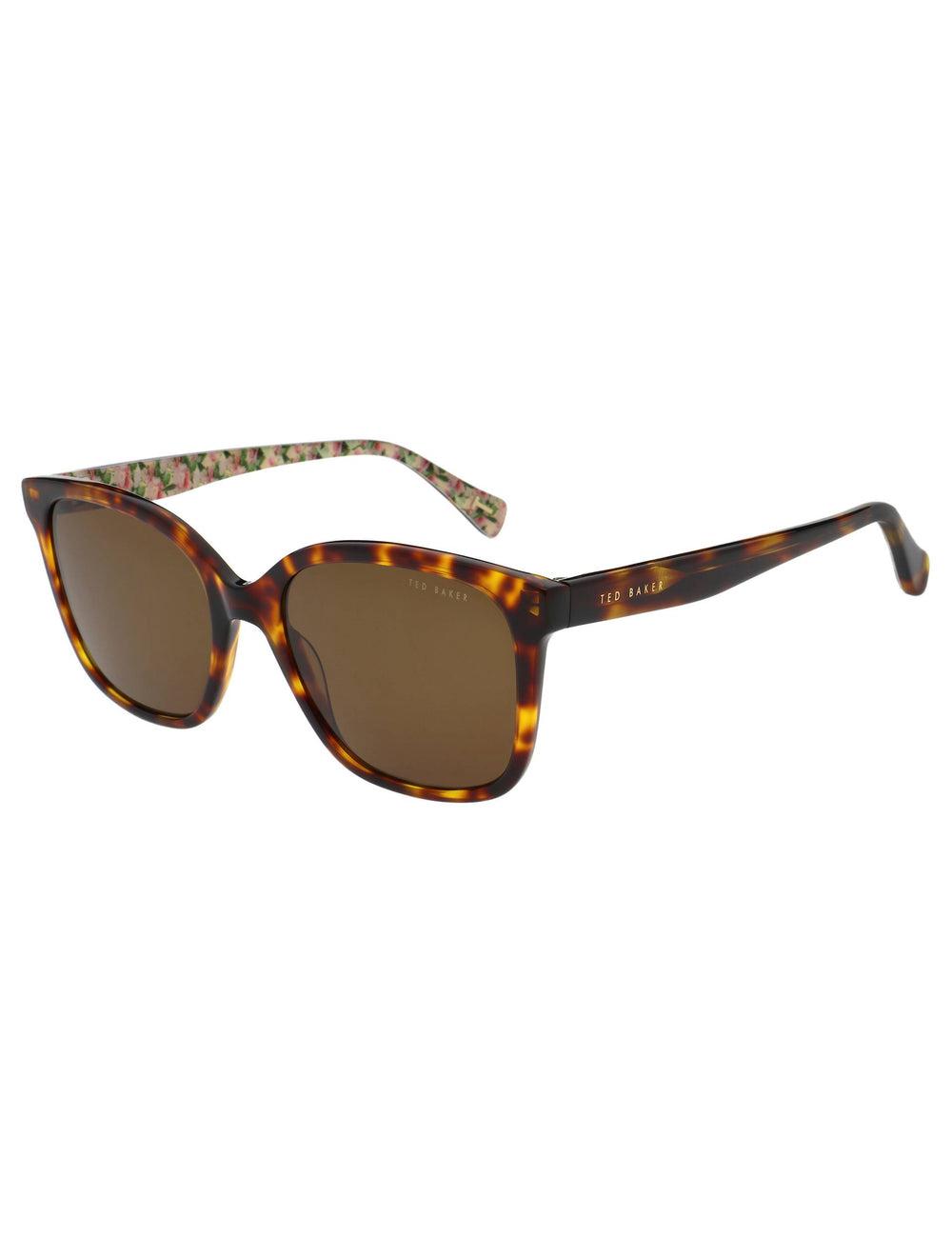 Brown Women Ted Baker SHANEY - Classic Square Print Detail Sunglasses | SA  SMQ-207385