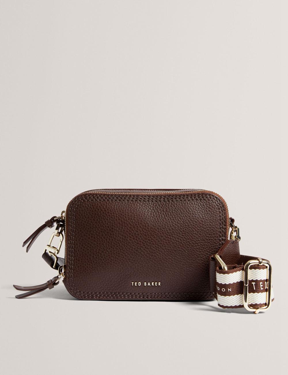 Brown Women Ted Baker WILLSA - Branded Webbing Mini Leather Camera Camera Bag | SA  QOL-567023