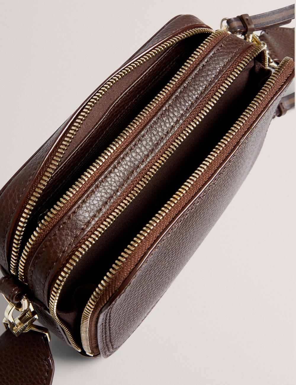 Brown Women Ted Baker WILLSA - Branded Webbing Mini Leather Camera Camera Bag | SA  QOL-567023