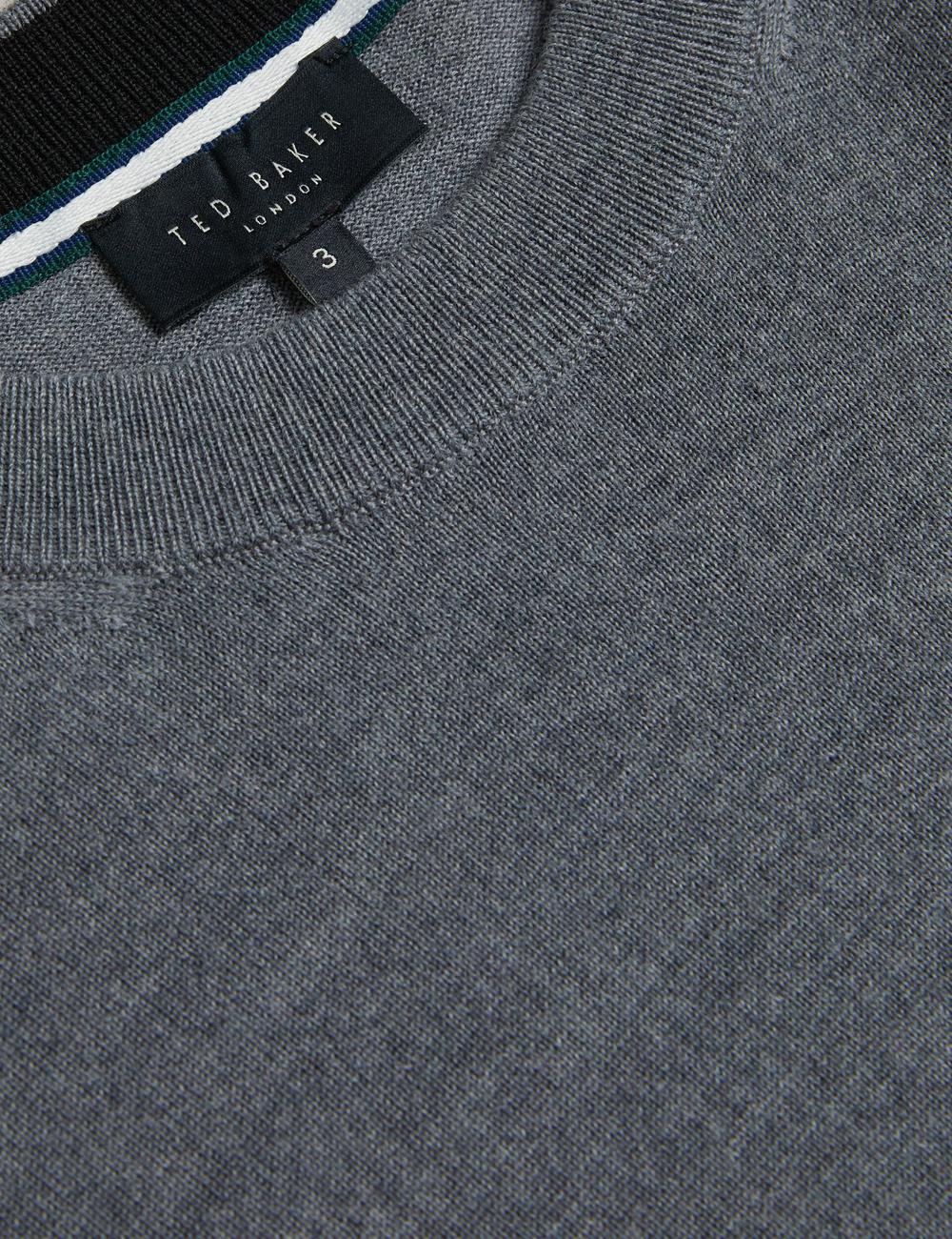 Charcoal Men Ted Baker CARNBY - Pure Wool Crew Neck Jumpers | SA  ACH-731849