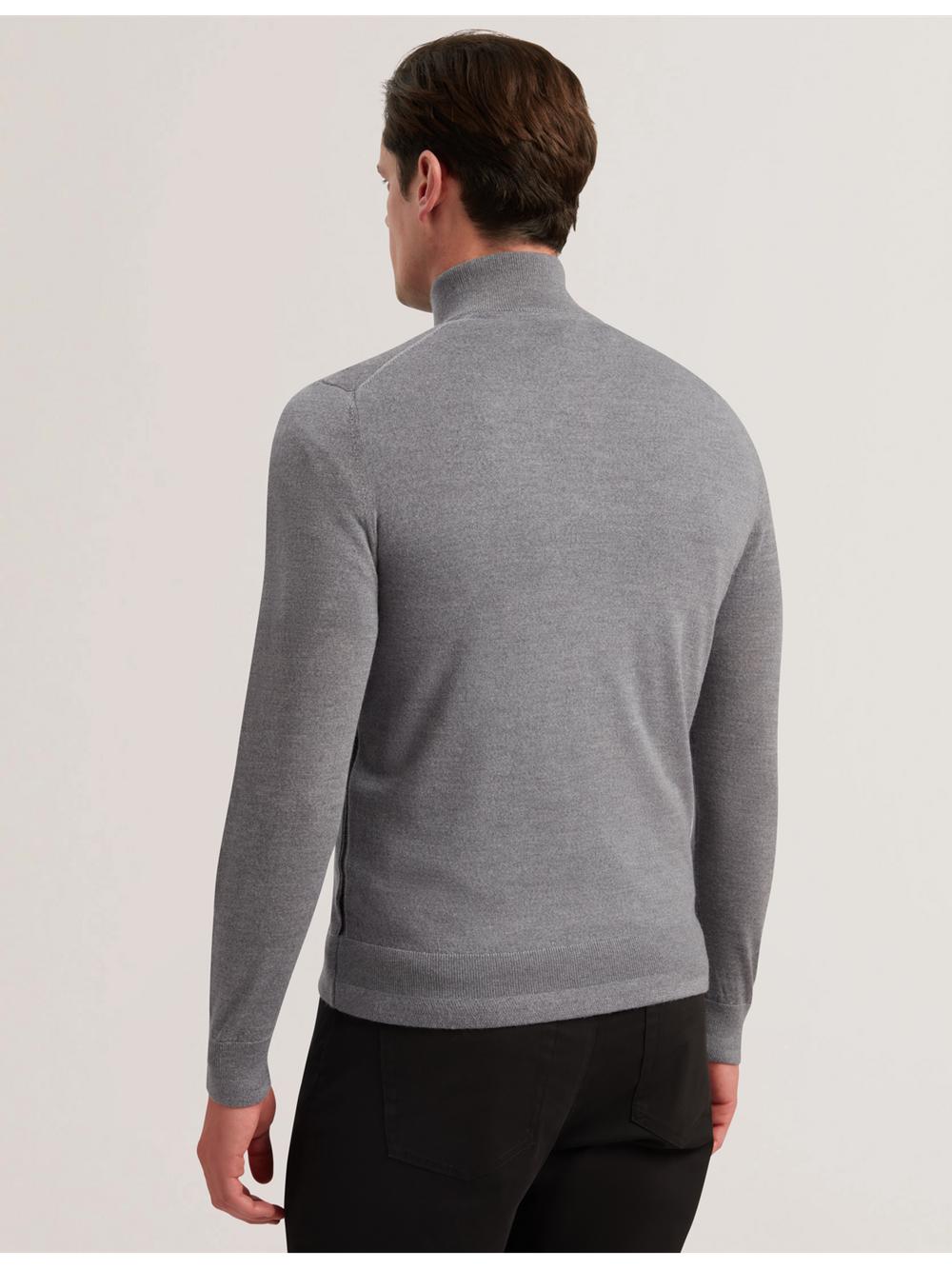 Charcoal Men Ted Baker LIMEHAS - Wool Quarter Zip Funnel Neck Jumpers | SA  CWV-936081