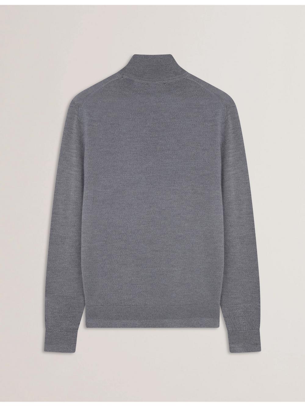 Charcoal Men Ted Baker LIMEHAS - Wool Quarter Zip Funnel Neck Jumpers | SA  CWV-936081