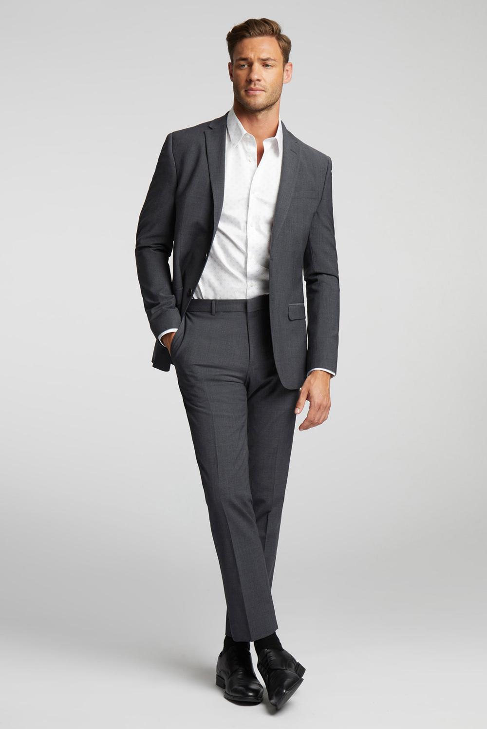 Charcoal Men Ted Baker PANAMA - Wool Blend Slim Fit Suit Trousers | SA  ABN-063578