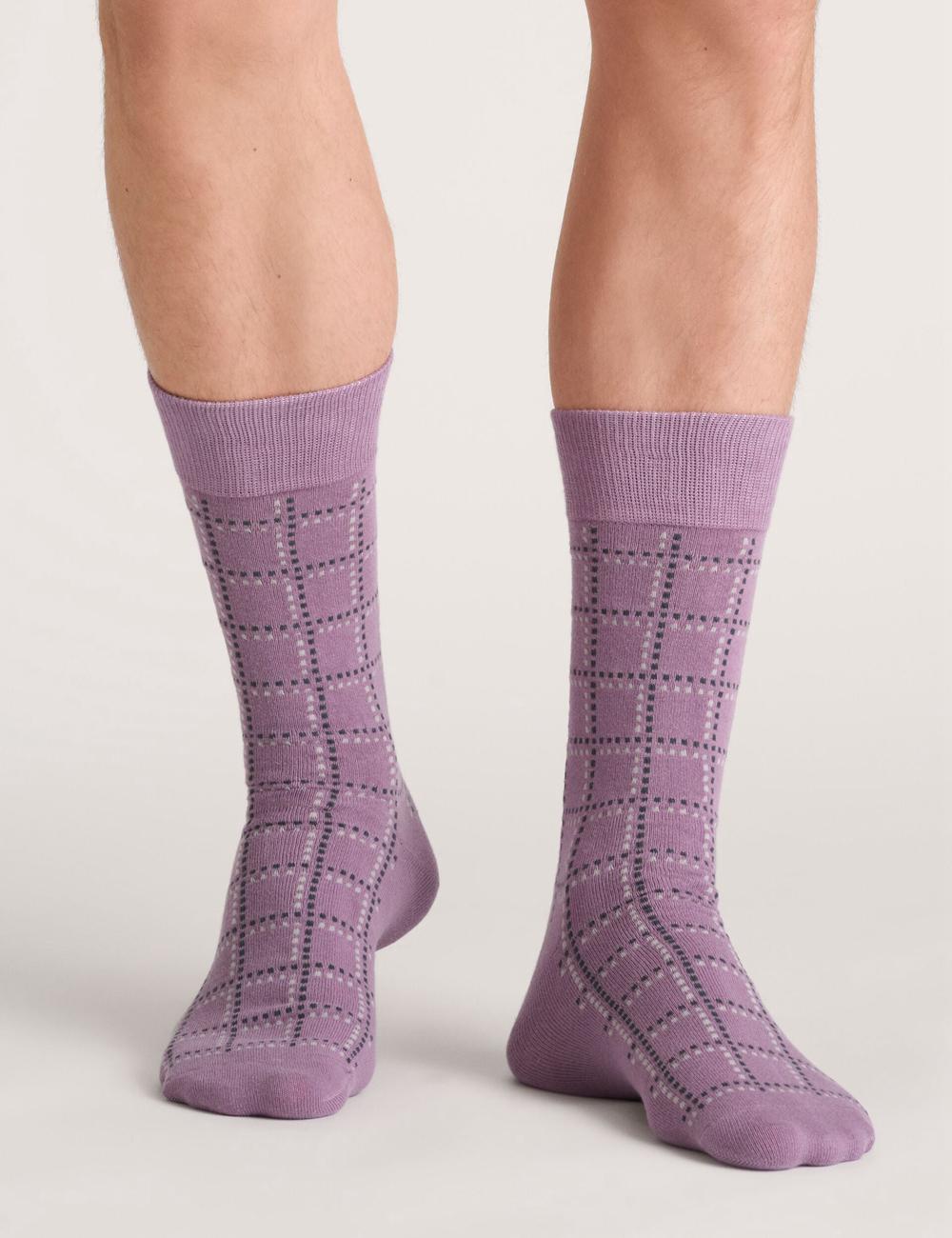 Dark Green Men Ted Baker 3 Pack Geometric Check Crew Socks | SA  KDT-762415