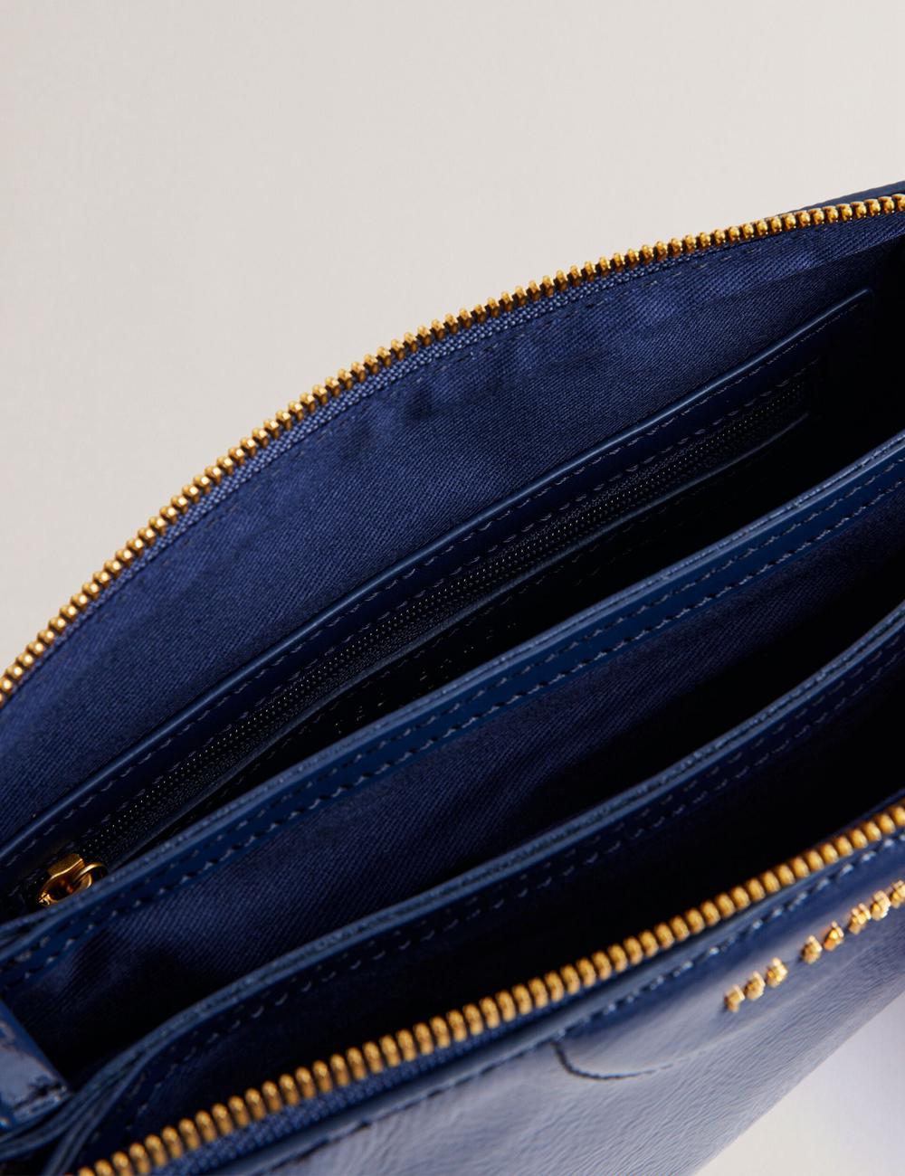 Dk-Blue Women Ted Baker ESILLE - Branded Webbing Patent Leather Crossbody Bags | SA  AVC-067582