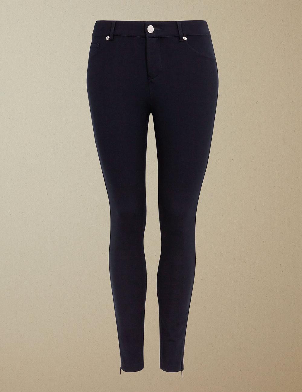 Dk-Blue Women Ted Baker STRENTI - Skinny Fit Zip Cuff Jeggings | SA  MTD-103924