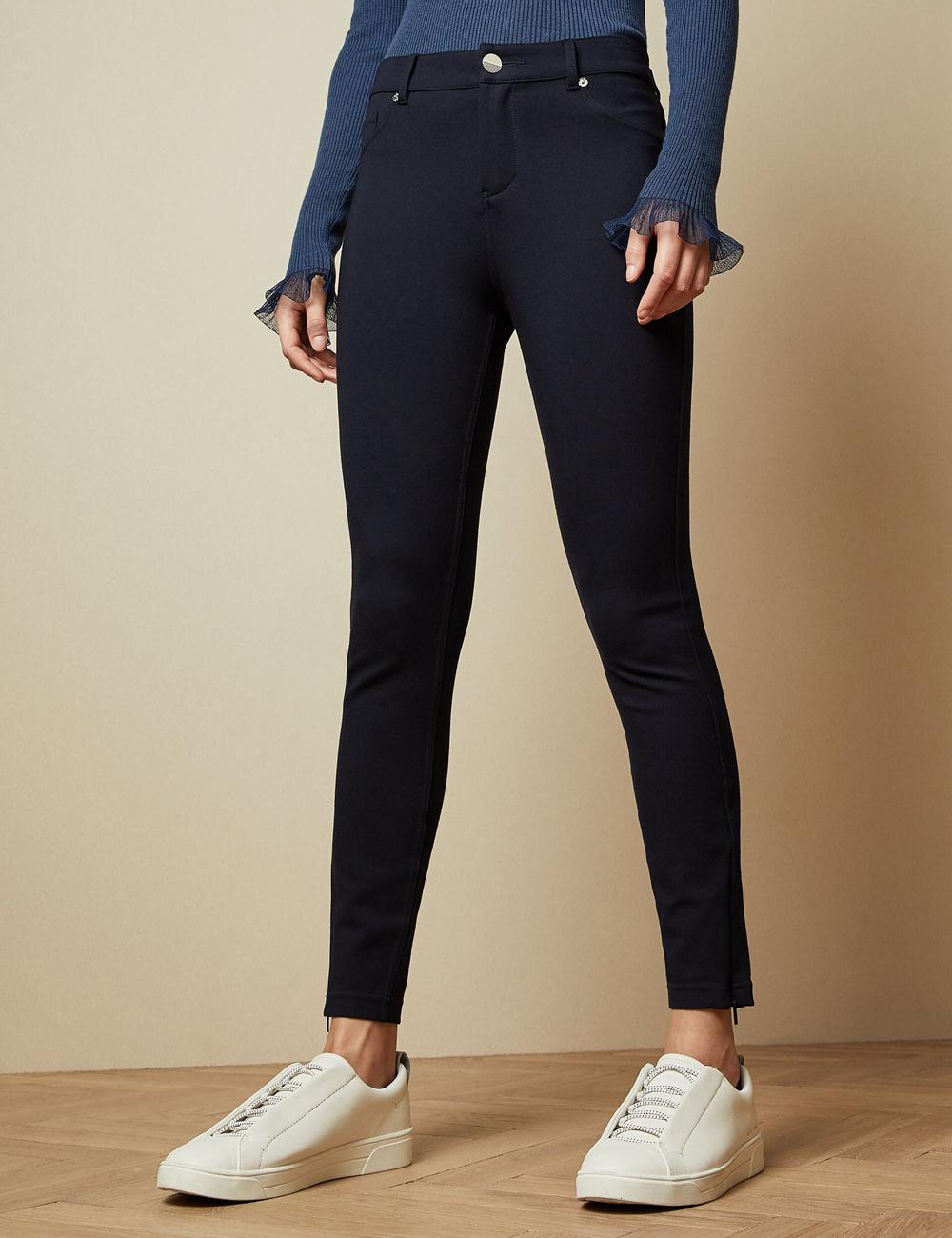Dk-Blue Women Ted Baker STRENTI - Skinny Fit Zip Cuff Jeggings | SA  MTD-103924
