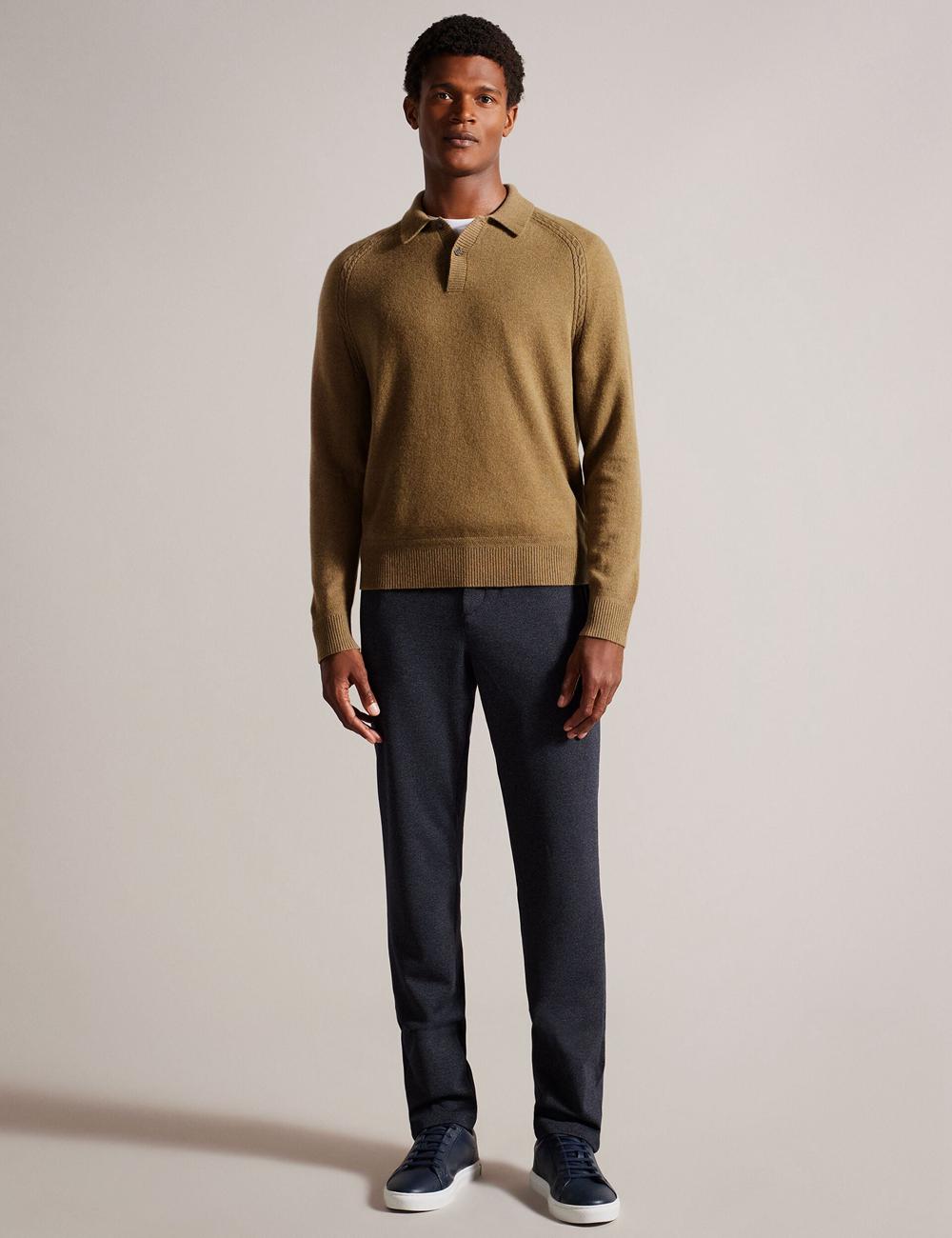 Dk-Brown Men Ted Baker KAROLT - Cashmere Knit Long Sleeve Top Jumpers | SA  ZQT-547968