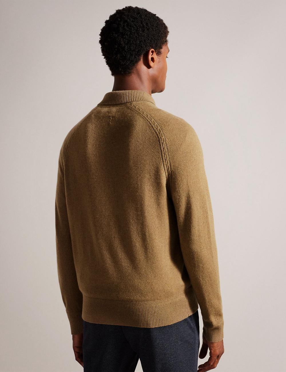 Dk-Brown Men Ted Baker KAROLT - Cashmere Knit Long Sleeve Top Jumpers | SA  ZQT-547968
