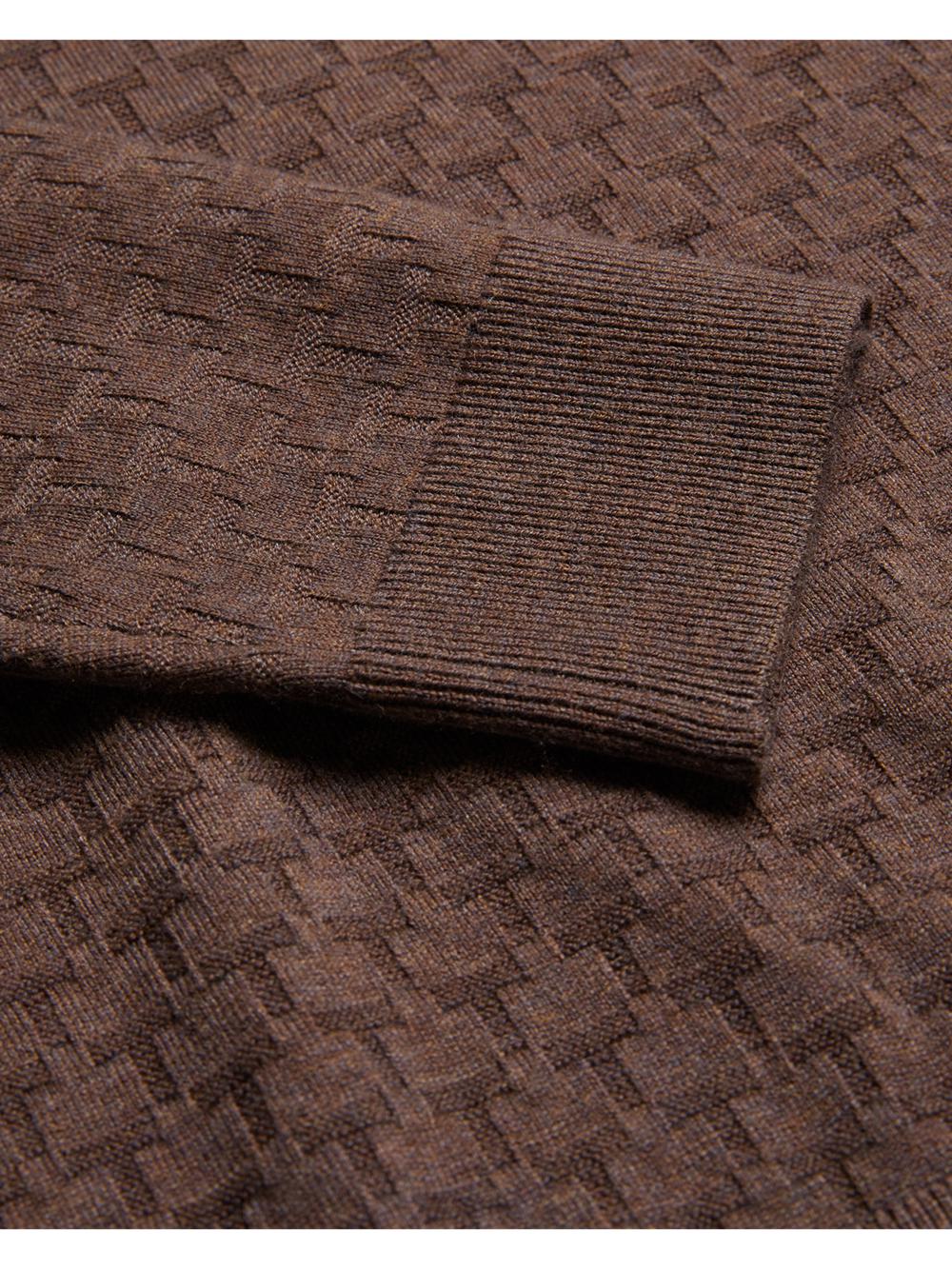 Dk-Brown Men Ted Baker MORAR - Long Sleeve T Stitch Knitted Jumpers | SA  WYJ-897204
