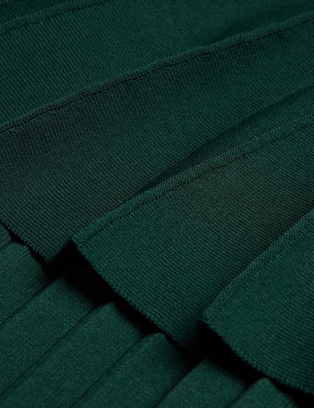 Dk-Green Women Ted Baker IIVANNA - Ribbed Knit Top With Fluted Short Sleeves Jumpers | SA  MJV-162094
