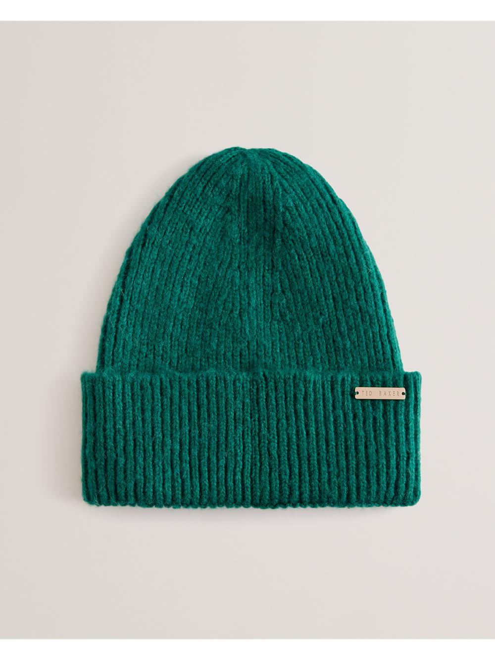 Dk-Green Women Ted Baker LIDIAAS - Wool Blend Ribbed Knit Beanie Hats | SA  JCA-950372