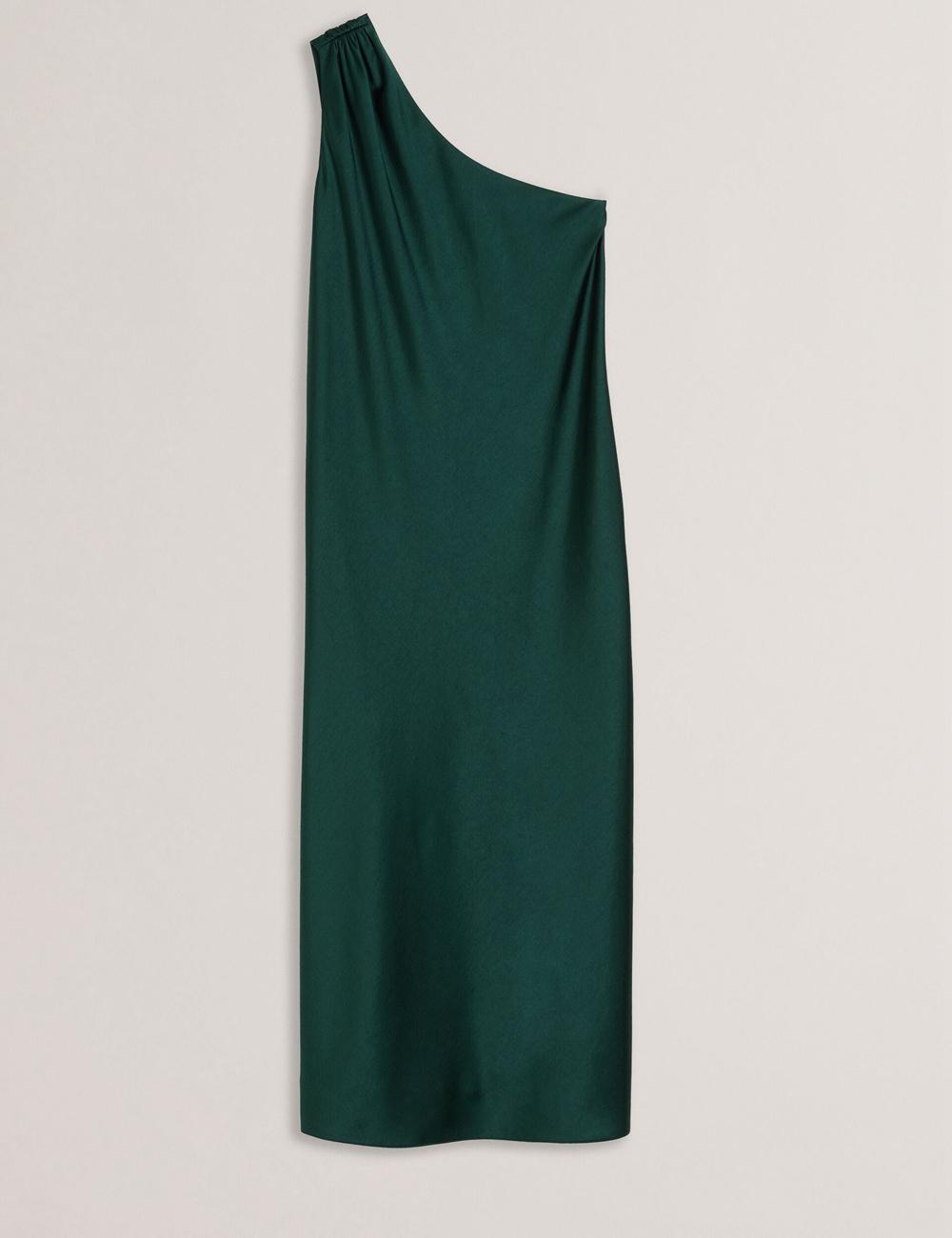 Dk-Green Women Ted Baker MELGAR - Satin One Shoulder Midi Dresses | SA  VZG-726905
