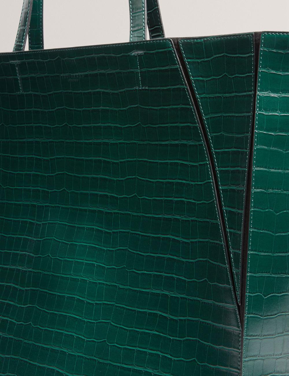 Dk-Green Women Ted Baker SOPHYNA - Croc Effect Folding Shopper Shopper Bags | SA  YSE-806324
