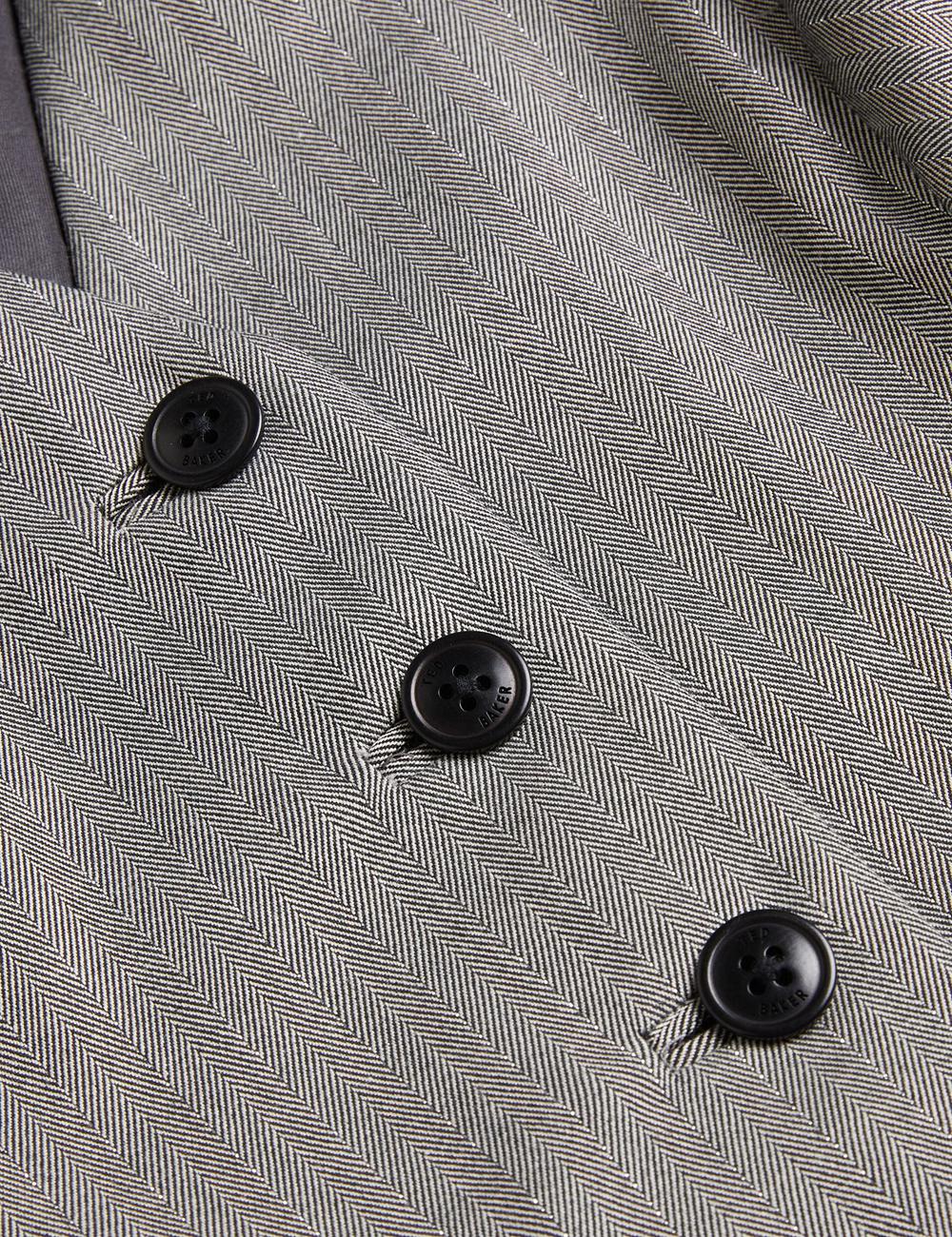 Dk-Grey Women Ted Baker KOAW - Herringbone Single Breasted Suit Waistcoat | SA  KQR-241765