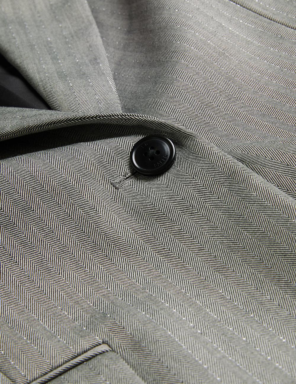 Dk-Grey Women Ted Baker KOA - Oversized Herringbone Single Breasted Blazers | SA  VQP-901357