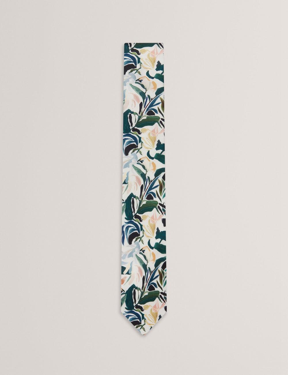 Ecru Men Ted Baker BOYTONN - Painted Floral Print Silk Ties | SA  BNY-579234
