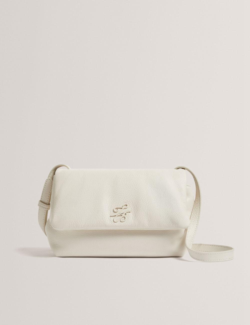 Ecru Women Ted Baker MARRISA - Padded Leather Fold Over Crossbody Bags | SA  KZG-538712