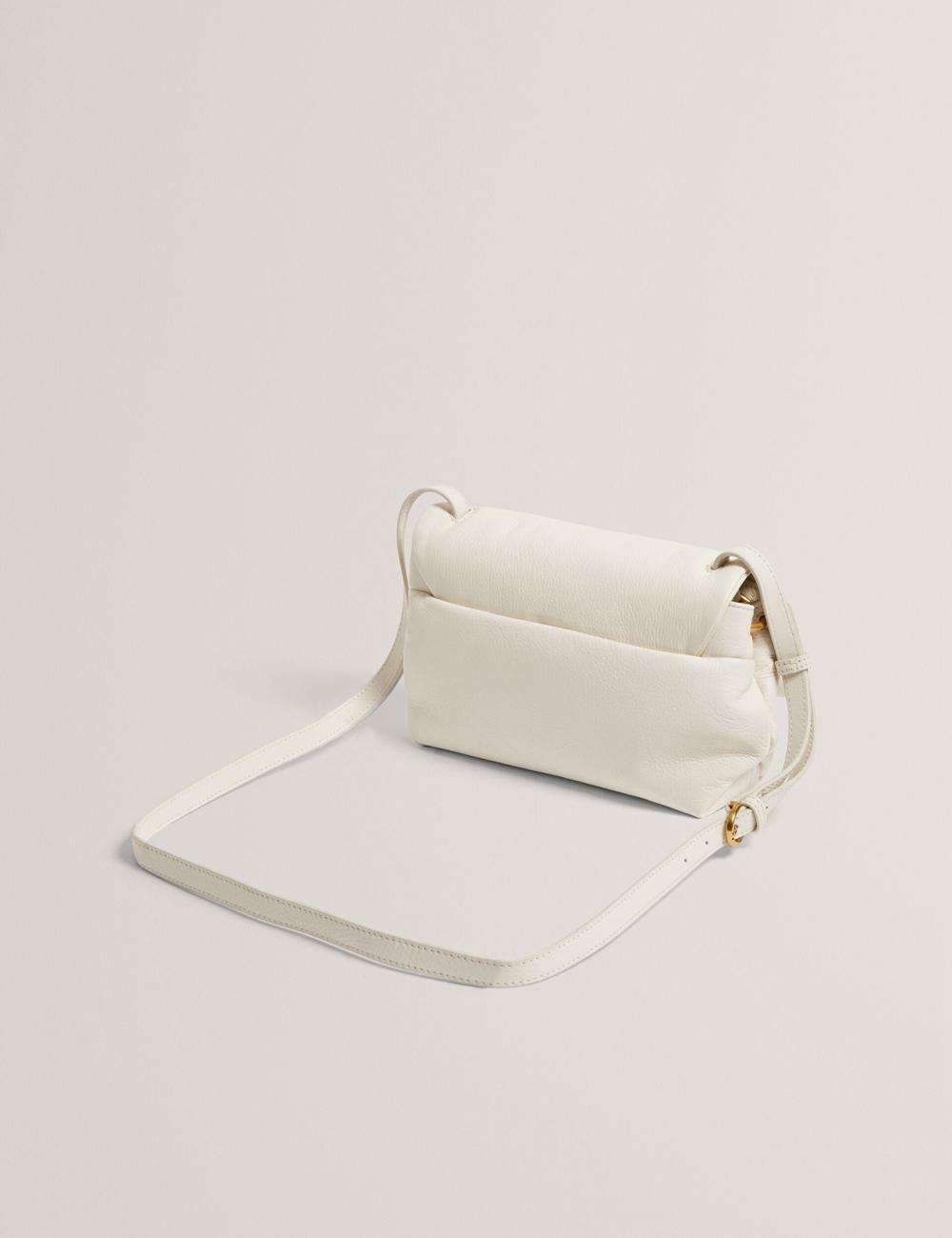 Ecru Women Ted Baker MARRISA - Padded Leather Fold Over Crossbody Bags | SA  KZG-538712