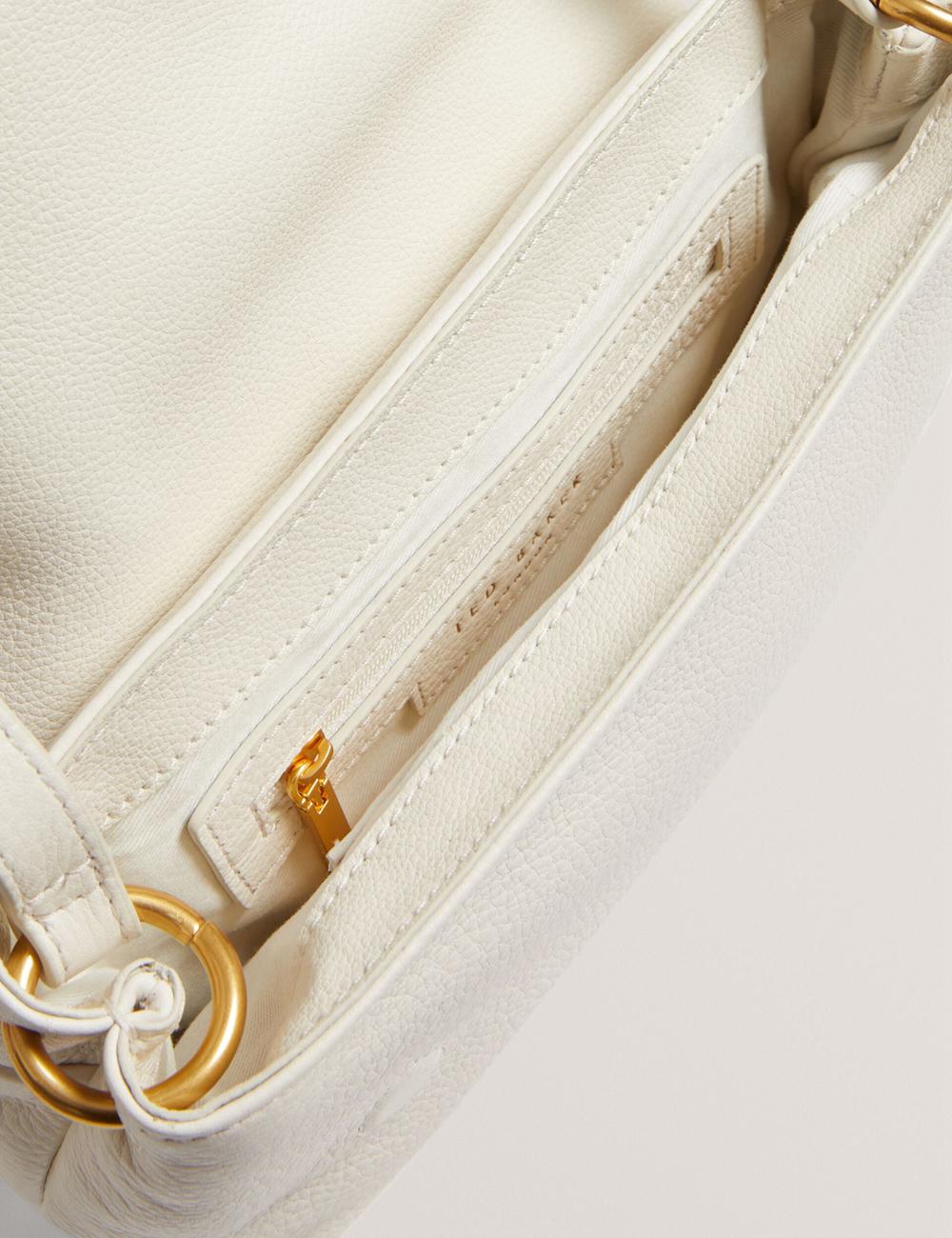 Ecru Women Ted Baker MARRISA - Padded Leather Fold Over Crossbody Bags | SA  KZG-538712