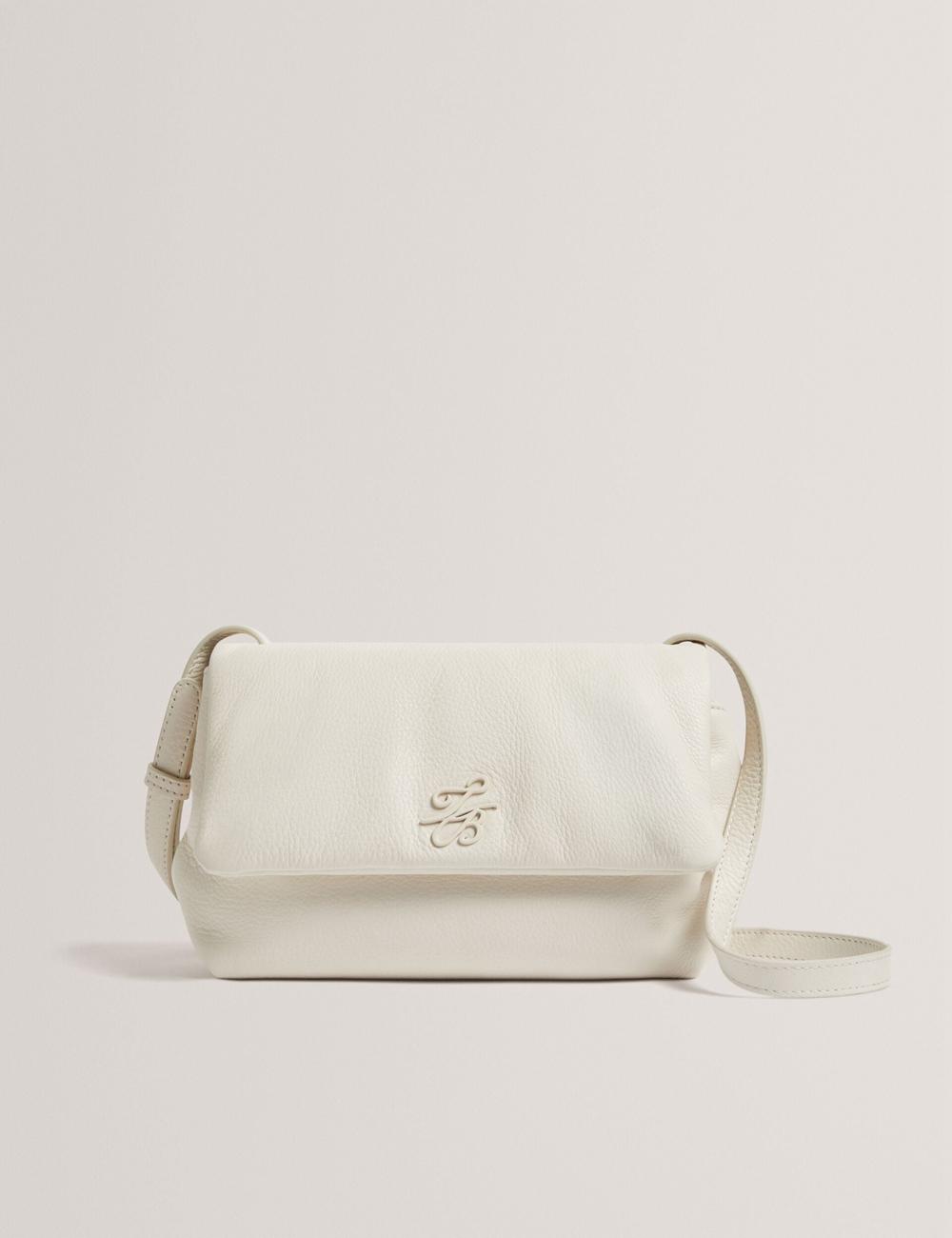 Ecru Women Ted Baker MARRISA - Padded Leather Fold Over Crossbody Bags | SA  KZG-538712