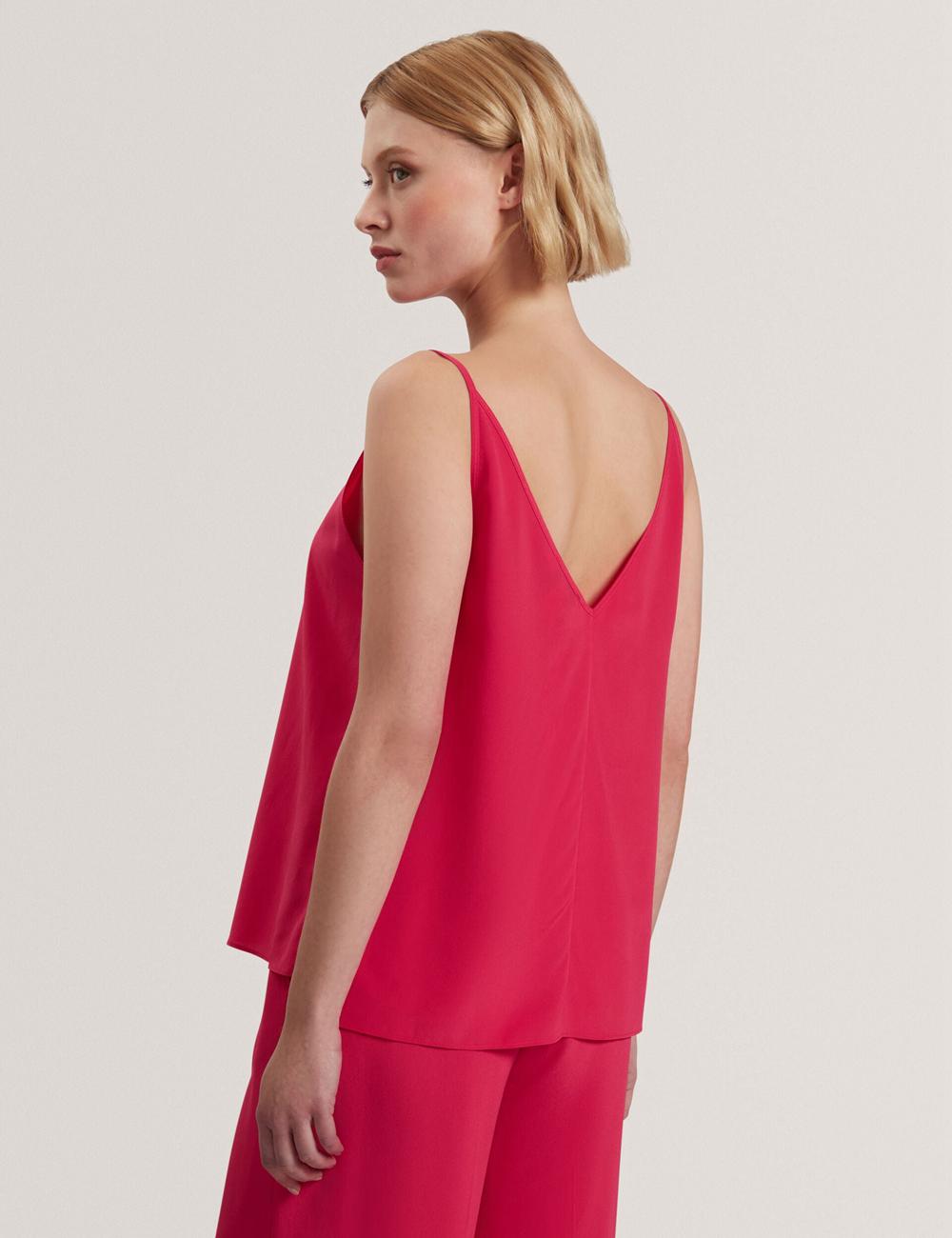 Fuchsia Women Ted Baker CADASA - Pure Silk Scoop Neck Cami Tops | SA  YZL-415096