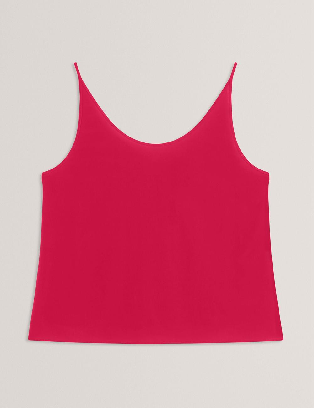 Fuchsia Women Ted Baker CADASA - Pure Silk Scoop Neck Cami Tops | SA  YZL-415096