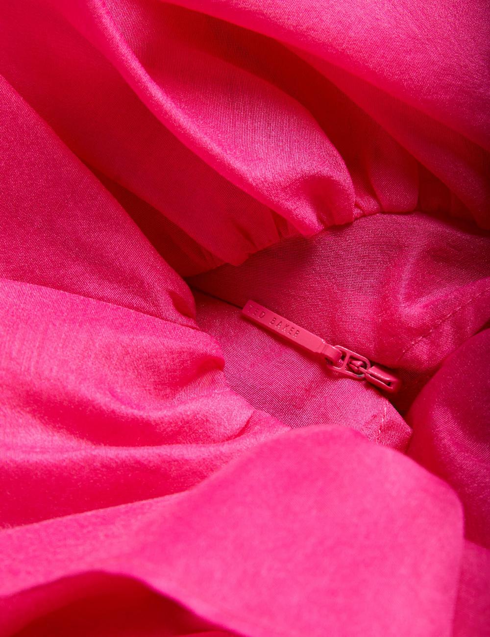 Fuchsia Women Ted Baker CALONDA - Oversized Frill Trim V-Neck Top Blouses | SA  UBY-712589