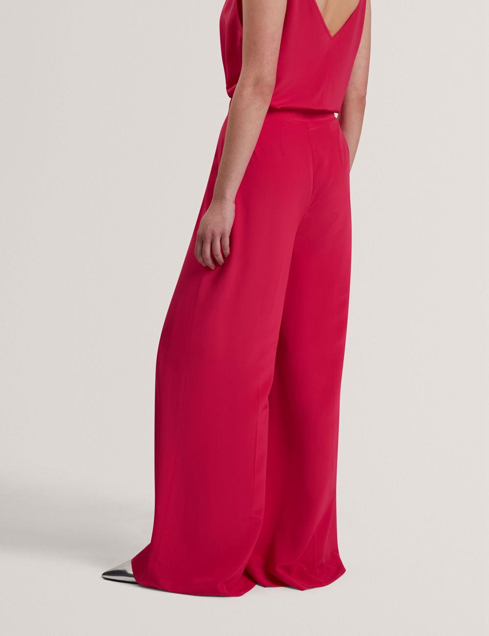 Fuchsia Women Ted Baker CARLOET - Silk Wide Leg Tailored Trousers | SA  WXM-952687
