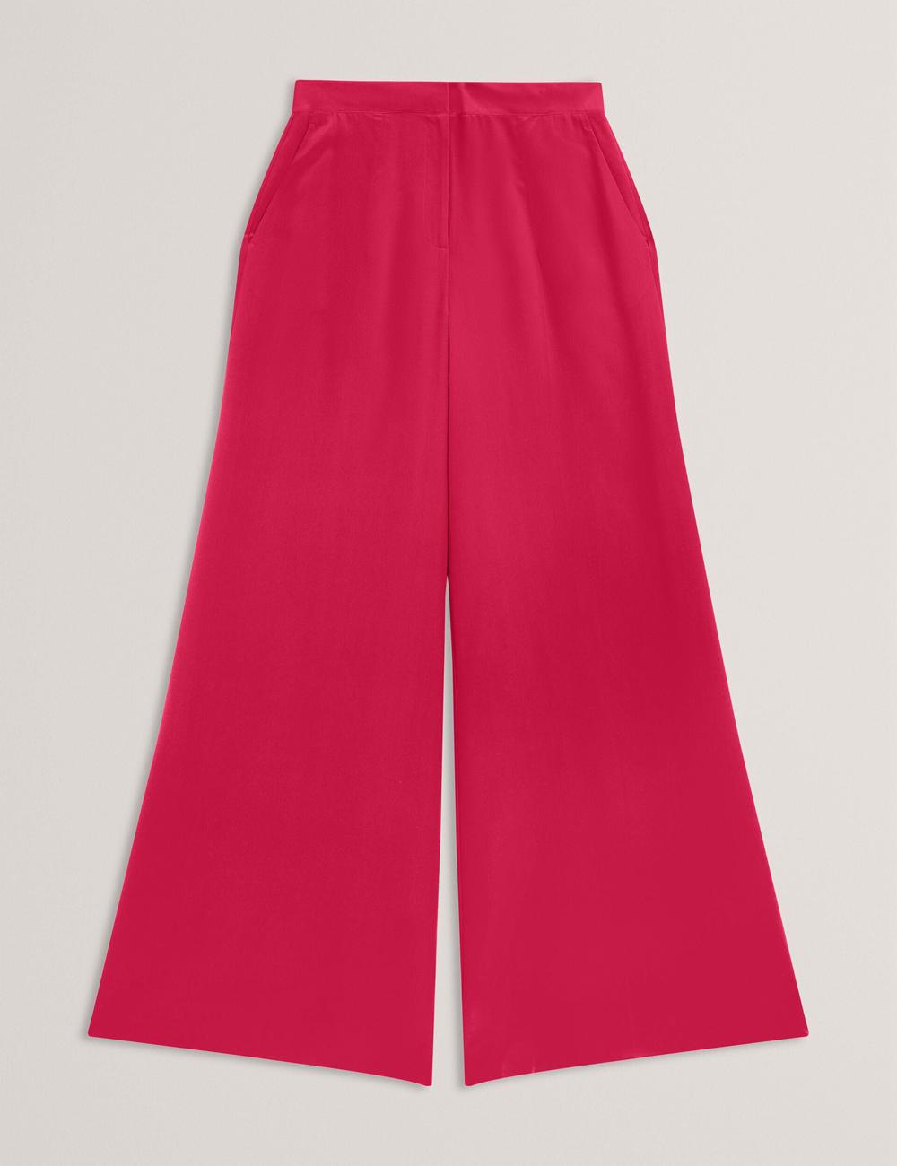 Fuchsia Women Ted Baker CARLOET - Silk Wide Leg Tailored Trousers | SA  WXM-952687