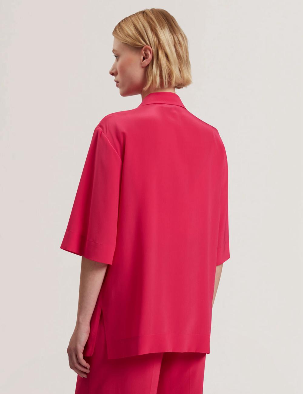 Fuchsia Women Ted Baker CARLOE - Silk Short Sleeve Blazers | SA  ZBO-860317