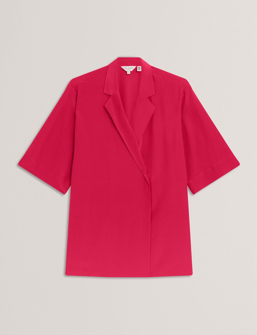 Fuchsia Women Ted Baker CARLOE - Silk Short Sleeve Blazers | SA  ZBO-860317