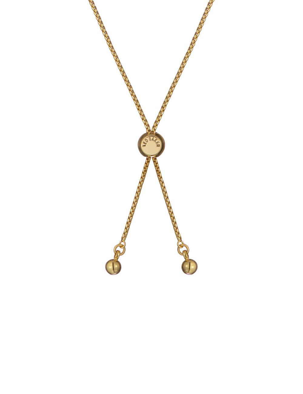 Gold Women Ted Baker ADORIA - Mini Crystal Heart Adjustable Bracelets | SA  QOA-079435