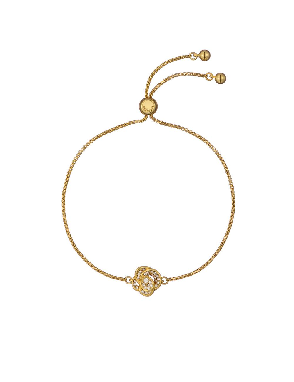 Gold Women Ted Baker FLORINA - Crystal Flower Adjustable Bracelets | SA  HYE-549726