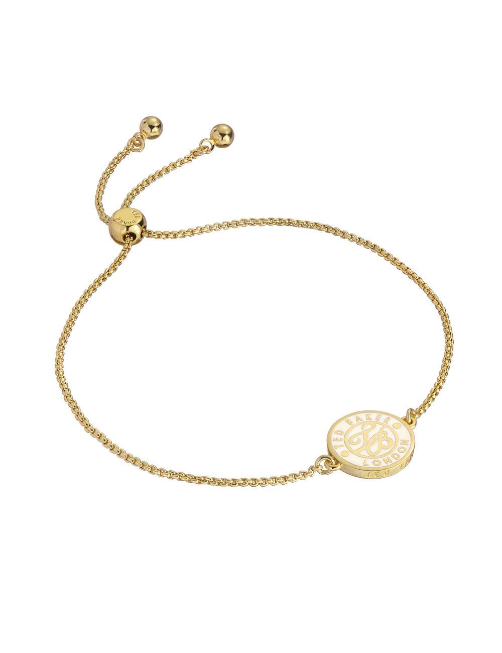 Gold Women Ted Baker MONELLE - Monogram Logo Coin Adjustable Bracelets | SA  GAF-589704