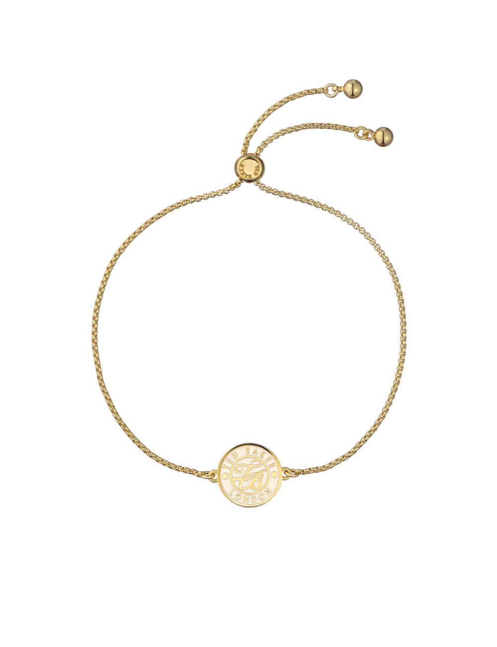 Gold Women Ted Baker MONELLE - Monogram Logo Coin Adjustable Bracelets | SA  GAF-589704