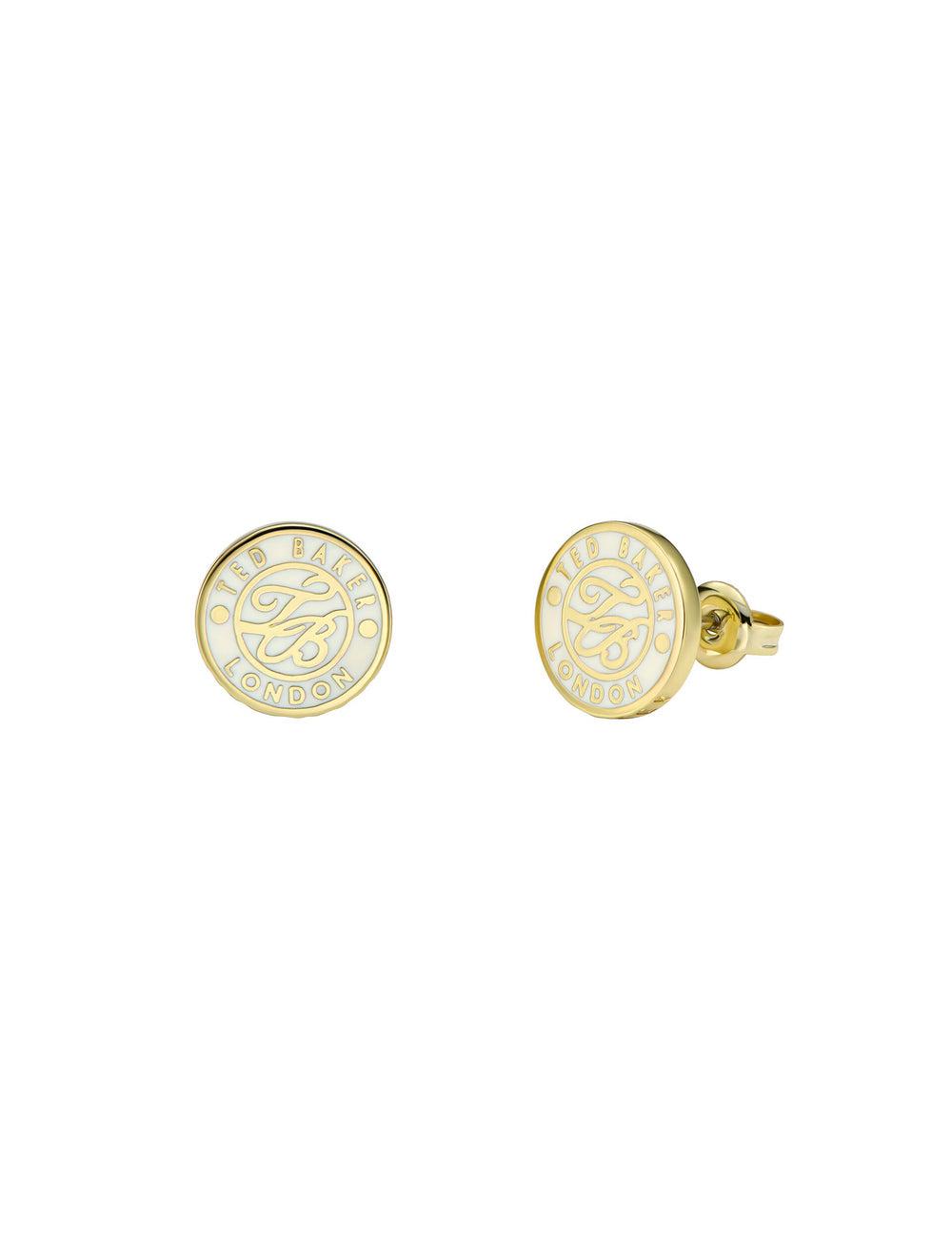 Gold Women Ted Baker MONLIA - Monogram Logo Stud Earrings | SA  UWT-701643