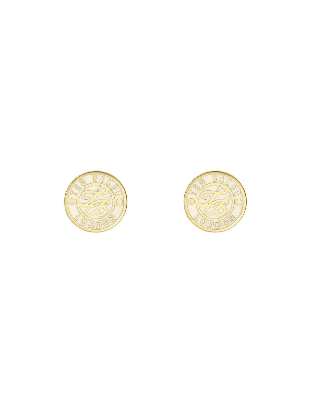 Gold Women Ted Baker MONLIA - Monogram Logo Stud Earrings | SA  UWT-701643