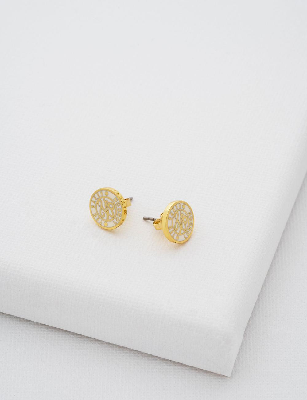 Gold Women Ted Baker MONLIA - Monogram Logo Stud Earrings | SA  UWT-701643