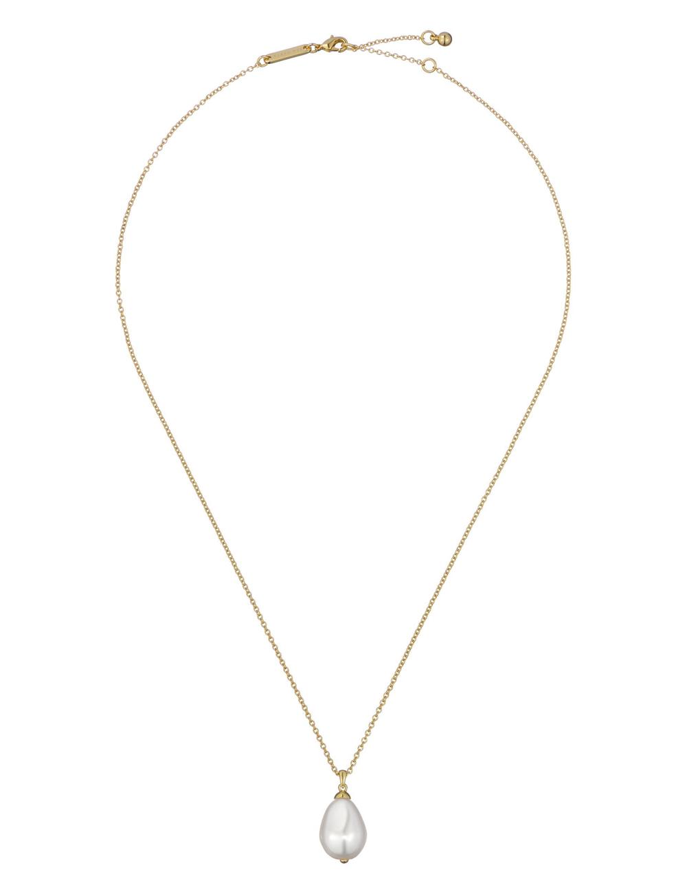 Gold Women Ted Baker PARMLIA - Pearl Drop Pendant Necklaces | SA  JSN-867145