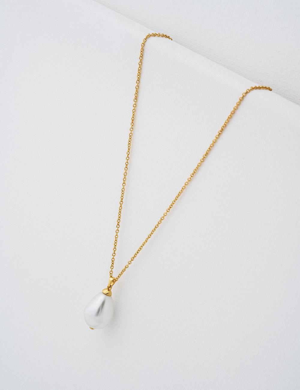 Gold Women Ted Baker PARMLIA - Pearl Drop Pendant Necklaces | SA  JSN-867145