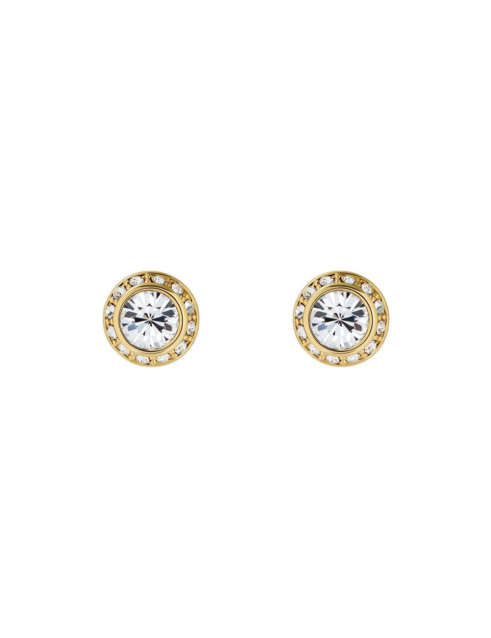 Gold Women Ted Baker SOLETIA - Solitaire Sparkle Crystal Stud Earrings | SA  GHC-529180