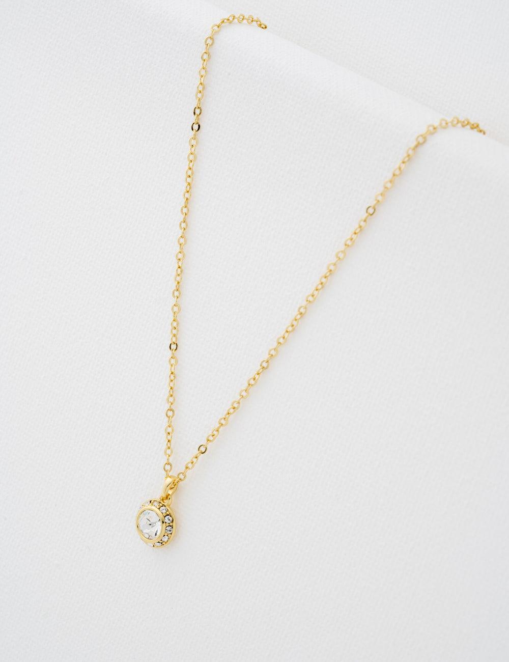 Gold Women Ted Baker SOLTELL - Solitaire Sparkle Crystal Pendant Necklaces | SA  RYL-842173