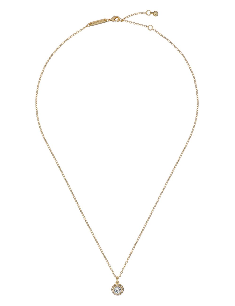 Gold Women Ted Baker SOLTELL - Solitaire Sparkle Crystal Pendant Necklaces | SA  RYL-842173