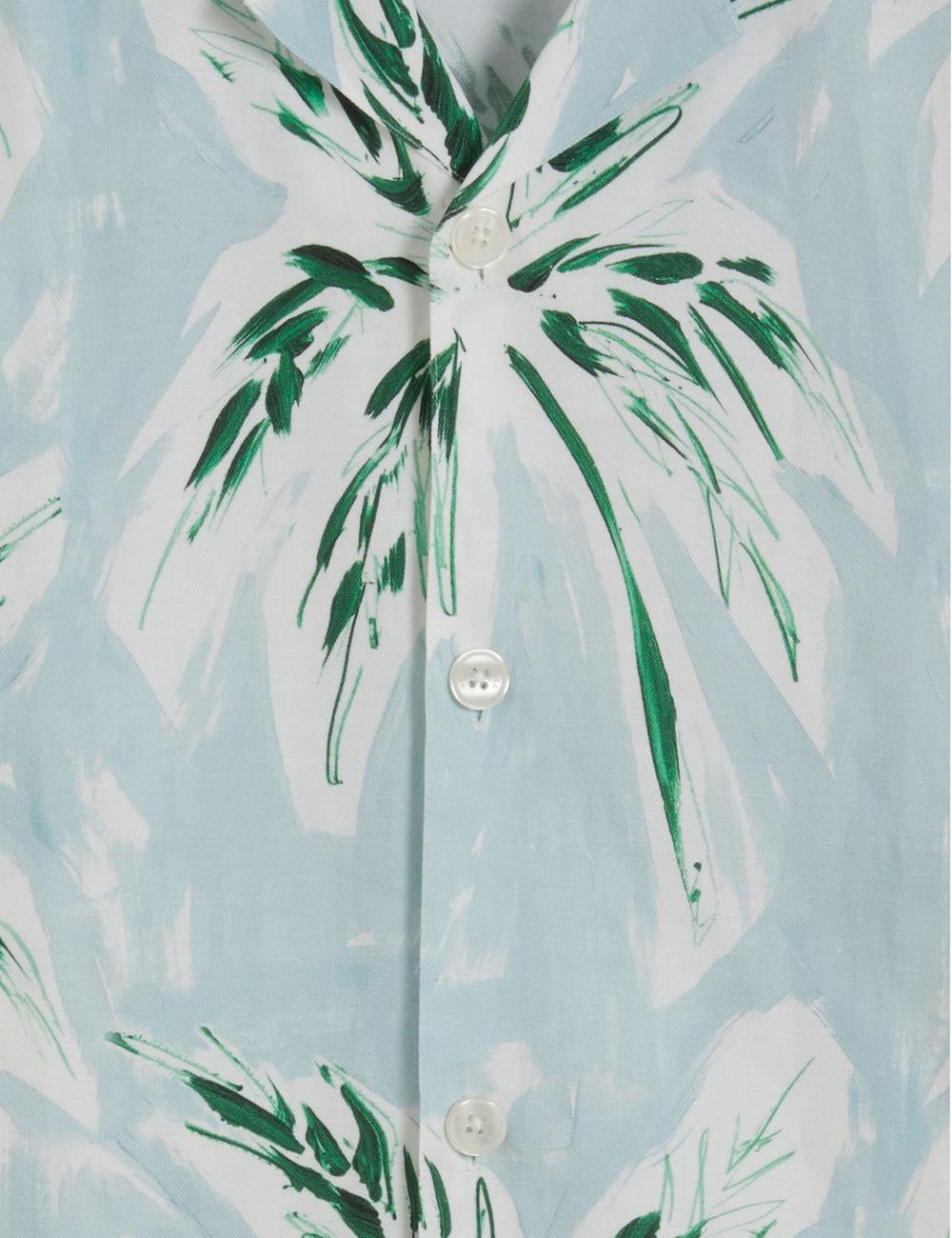 Green Men Ted Baker BOCHE - Short Sleeve Regular Tropical Palm Tree Casual Shirts | SA  ZVS-759168