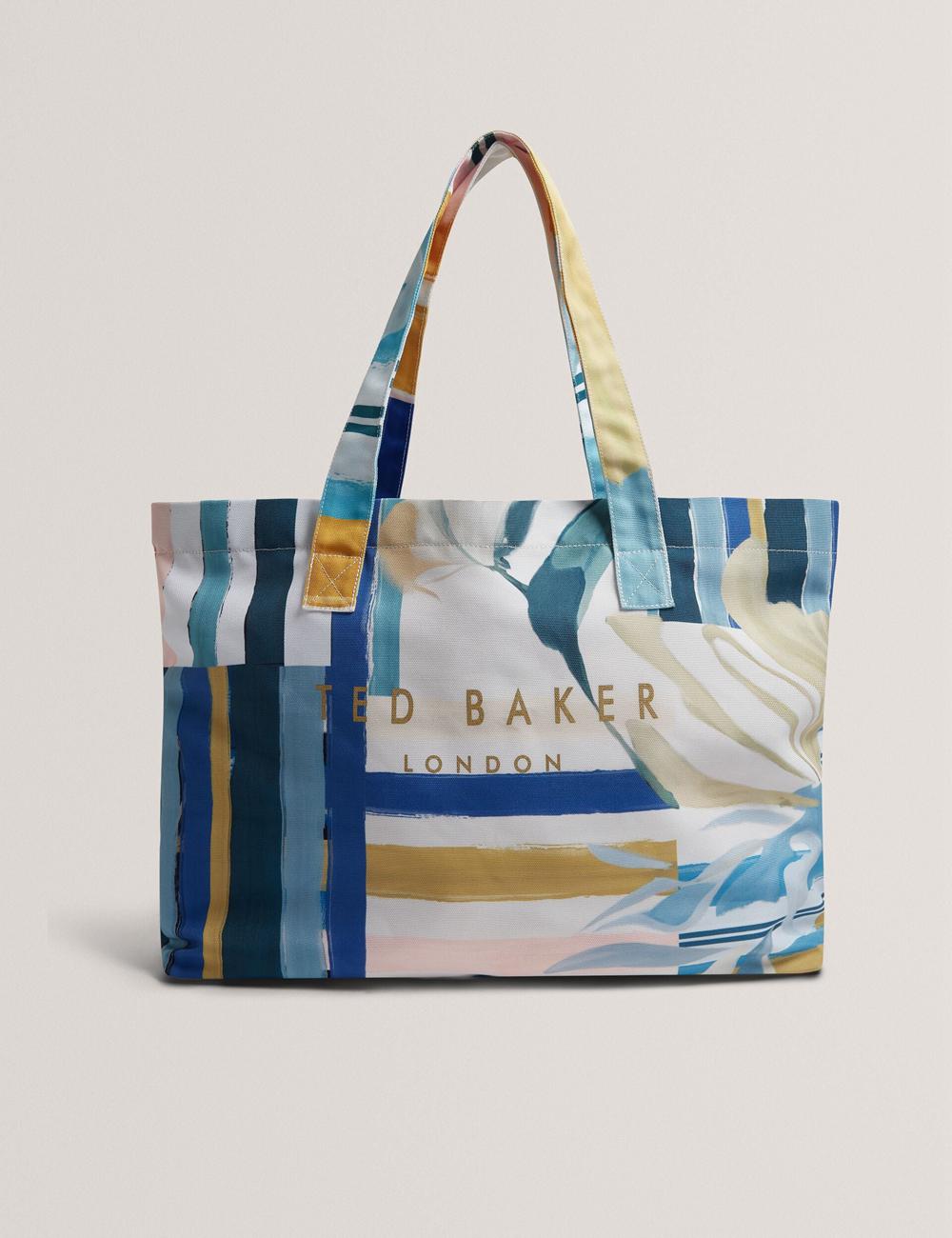 Green Women Ted Baker SHELYSS - Printed Beach & Flip Flops Set Tote Bags | SA  XGU-410269
