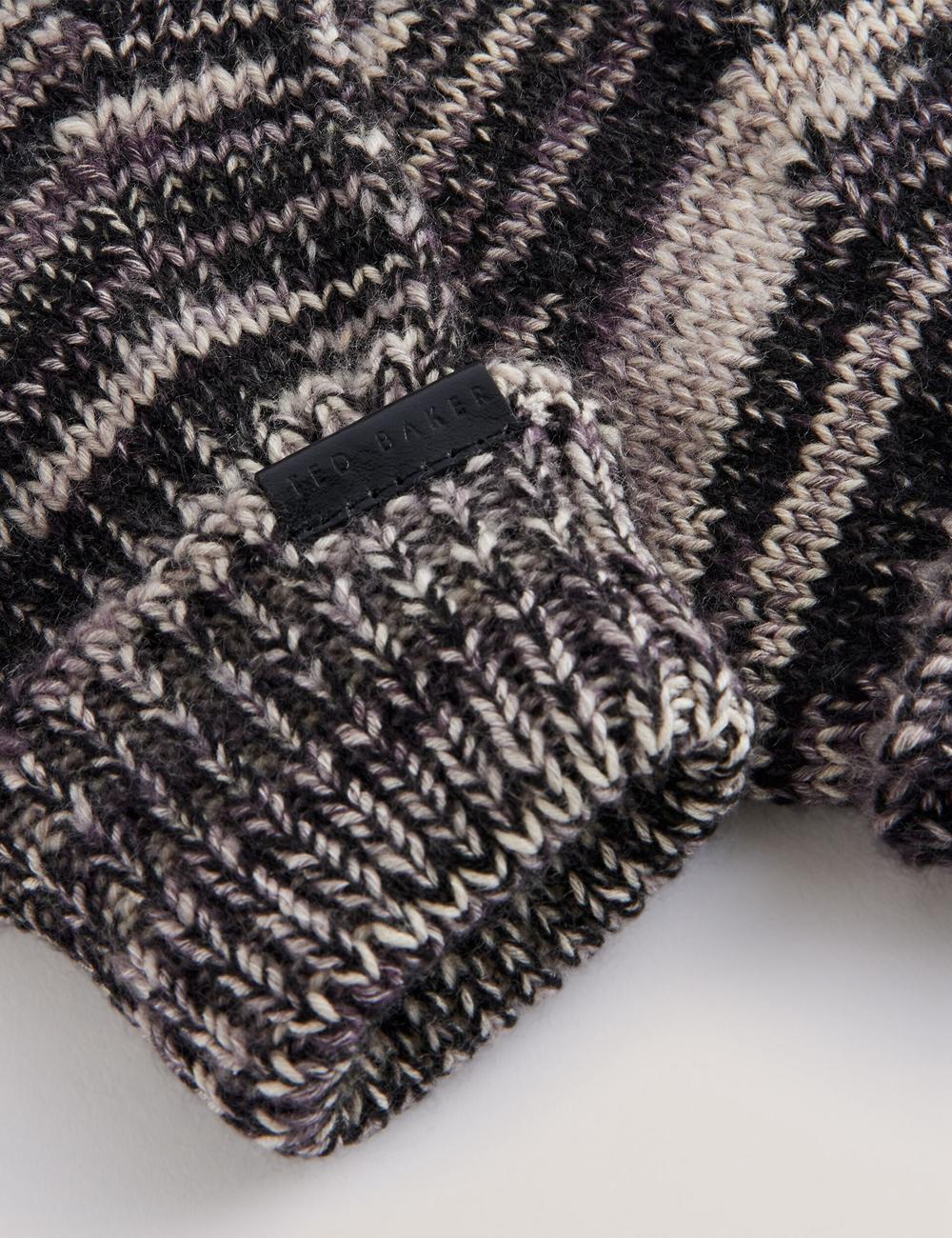 Grey Men Ted Baker PERCIYS - Marl Knit Ribbed Cuff Gloves | SA  INH-074238