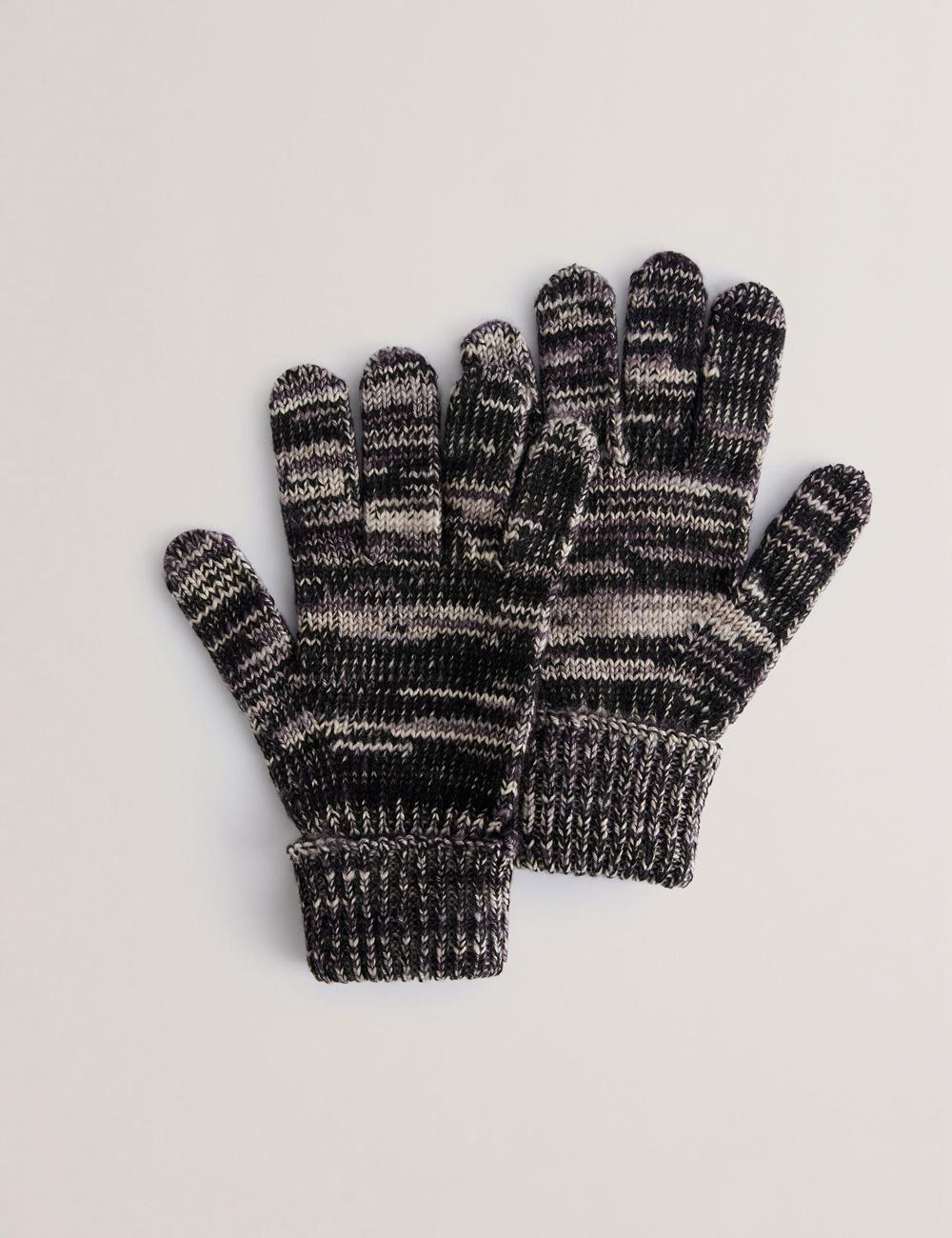 Grey Men Ted Baker PERCIYS - Marl Knit Ribbed Cuff Gloves | SA  INH-074238