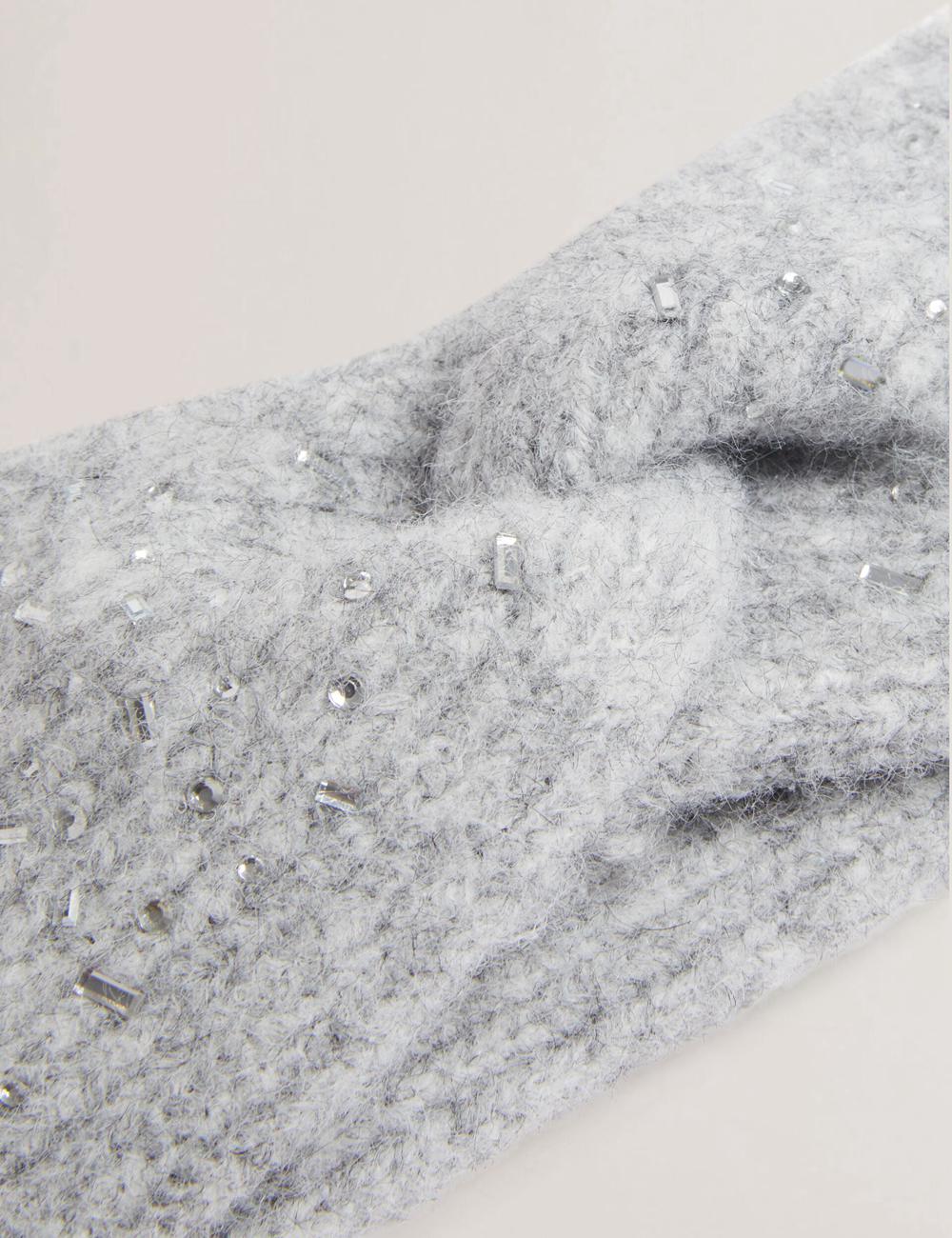 Grey Women Ted Baker PENAOPA - Rhinestone Detail Knitted Headbands | SA  OSL-562178